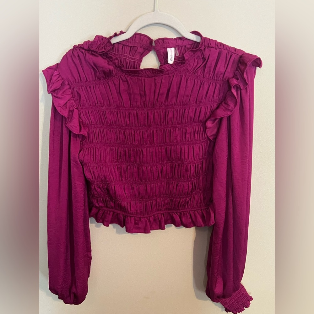 Women’s smocked crop top boutique blouse